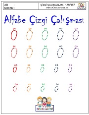 p harfi çizgi çalışması